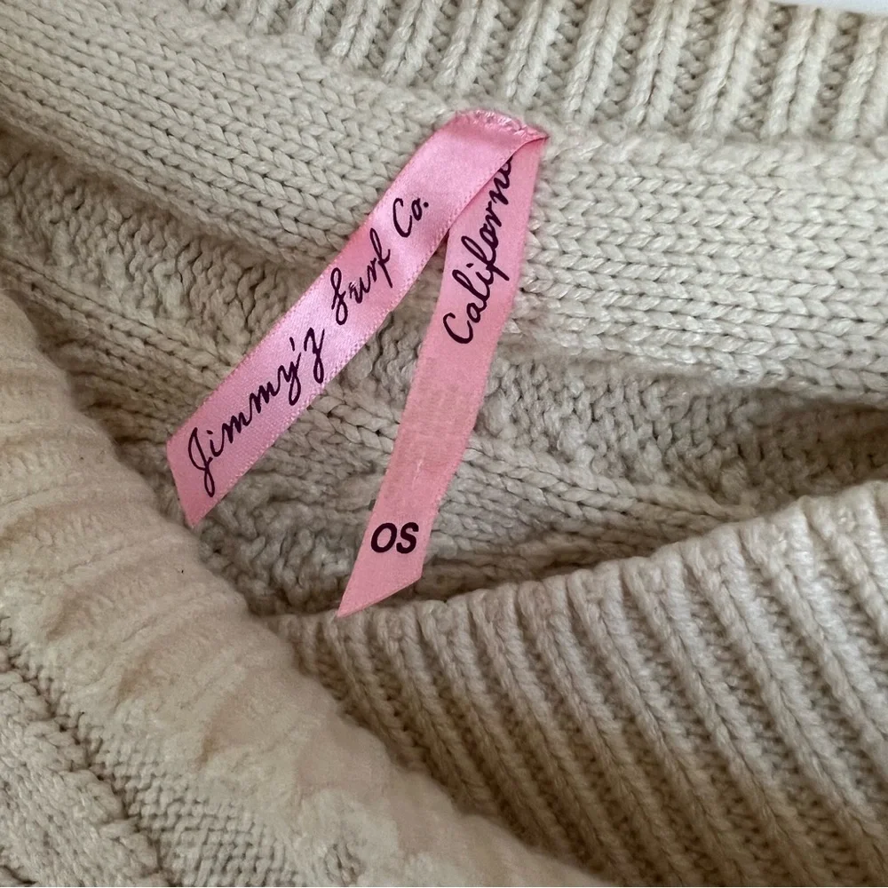 Vintage Y2K Jimmy’Z Surf Co Cable Knit Wrap Shawl - Picture 3 of 4